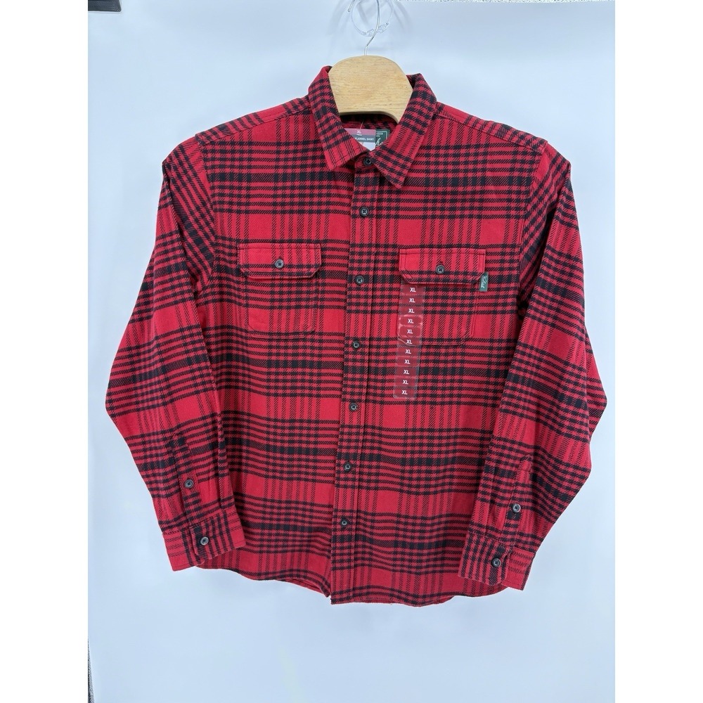 NWT! Woolrich Brawny Flannel Shacket Red Buffalo Plaid Men's Extra‎ Large Shirt